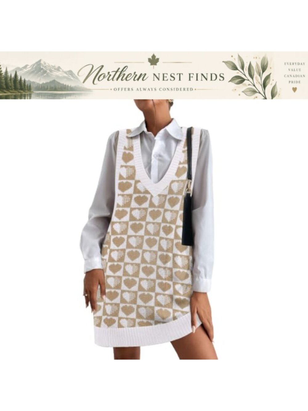 Hotouch Women's Sweater Vest V-Neck Sleeveless Knit Pullover with Pockets